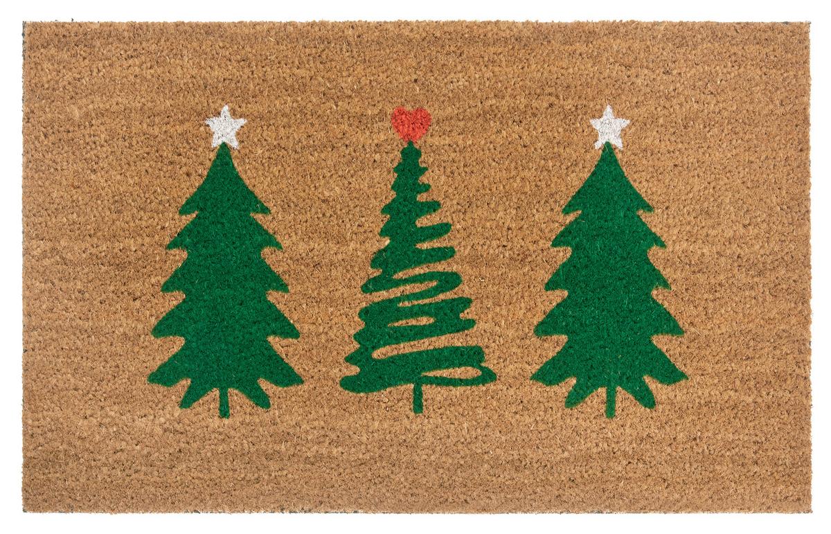 Kokosmatte Mix Mats Decorpinetrees 45x75 - Hellbraun/Dunkelgrün, KONVENTIONELL, Naturmaterialien (45/75cm)