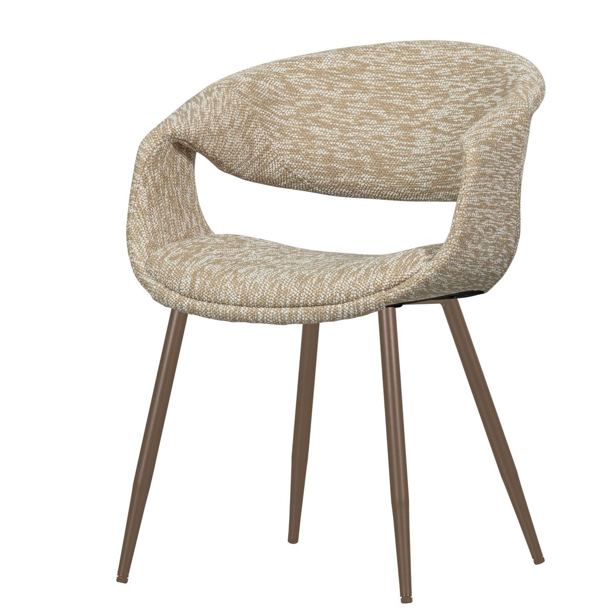 Armlehtstuhl-Set Yossi Sand-/Kupferfarben B: 57cm - Sandfarben/Kupferfarben, MODERN, Textil/Metall (57/78/57cm) - Livetastic