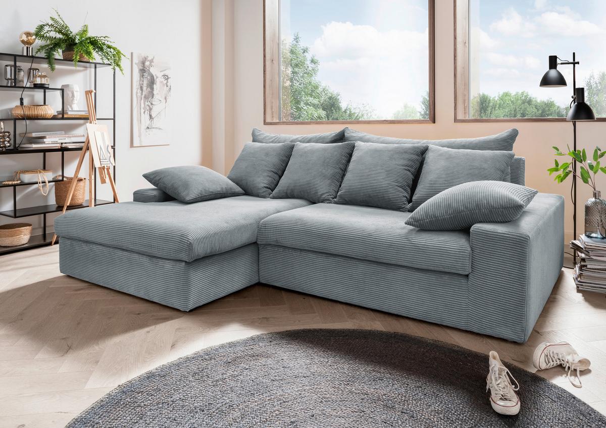 Ecksofa Avellino Hellblau S: 200/278 Cm - Schwarz/Hellblau, MODERN, Textil (200/278cm) - Livetastic