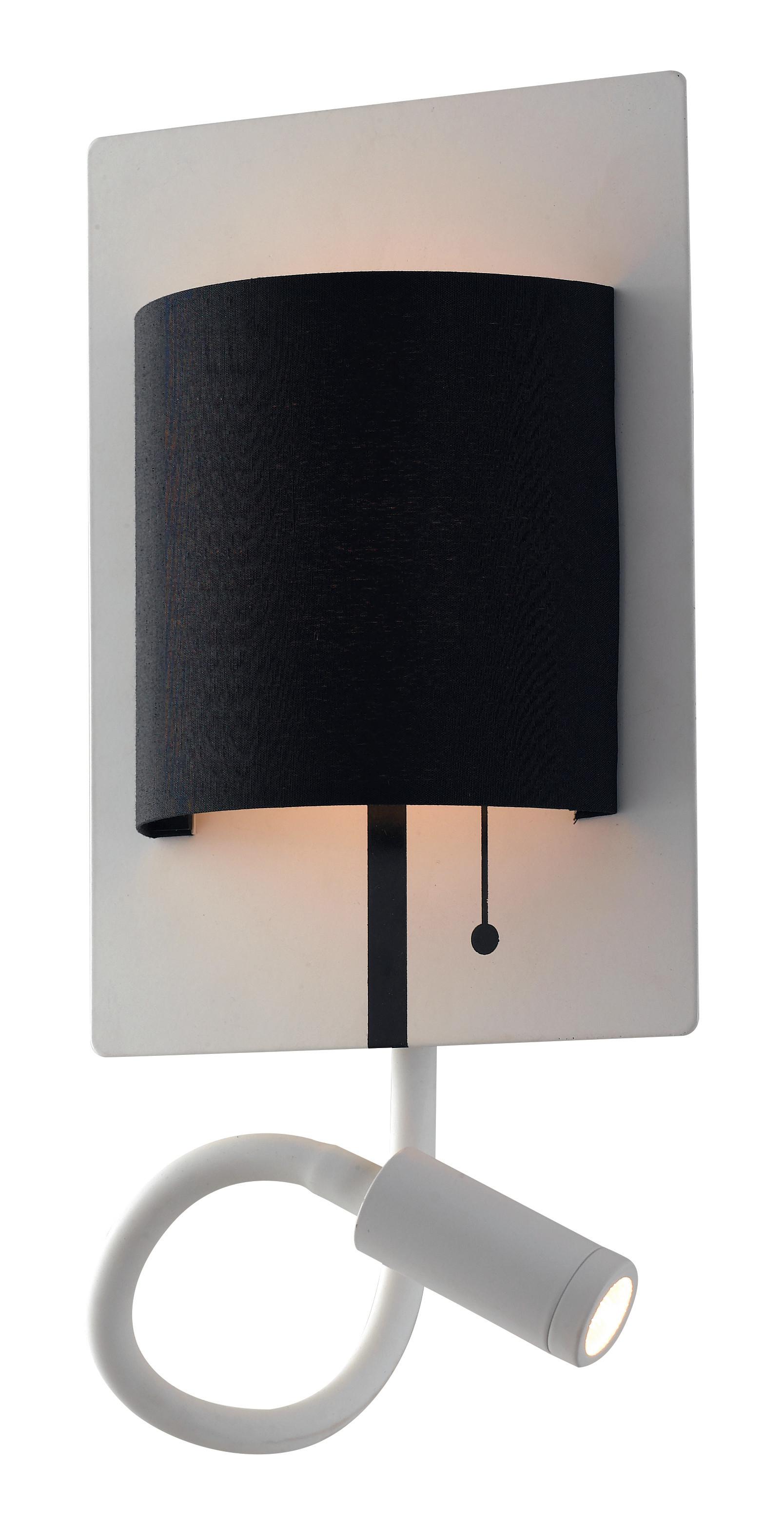 LED-Wandleuchte LED-Pop-Wb - Schwarz/Weiß, Design, Textil/Metall (18/16/35cm)