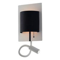 Led-wandleuchte Led-Pop-Wb - Schwarz/Weiß, Design, Textil/Metall (18/16/35cm)