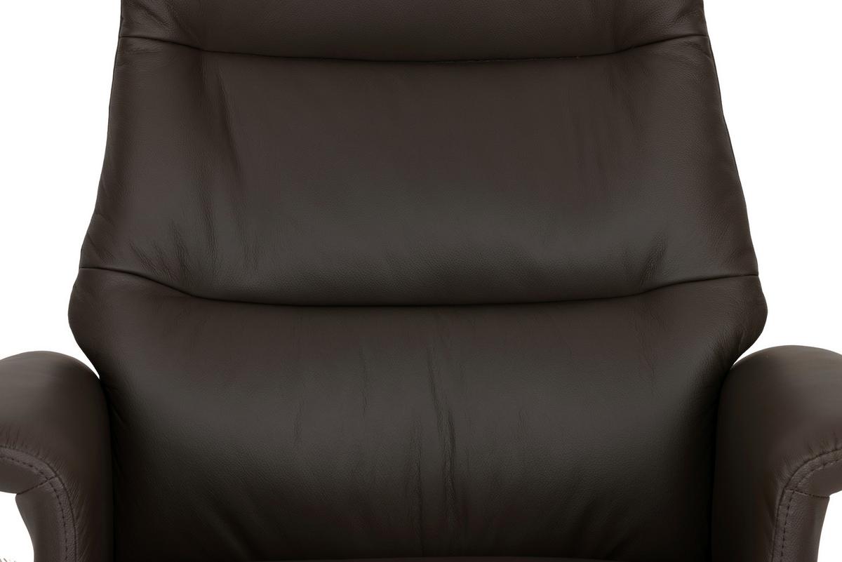 Relaxsesselset Repose Braun B: 76 Cm - Schwarz/Braun, Design, Leder/Textil (76/107/79cm) - Livetastic