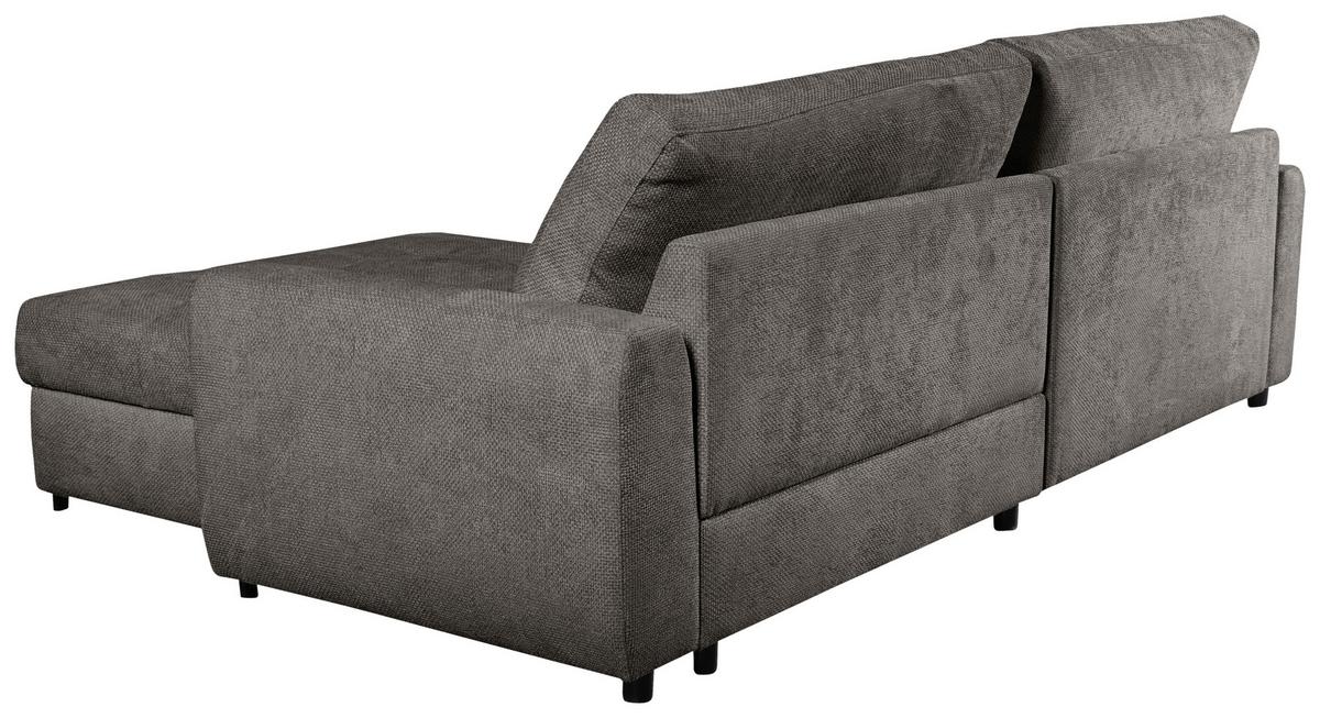 Ecksofa Naomi Graubraun/schwarz, 265 Cm - Graubraun/Schwarz, Design, Textil (265/162cm) - MID.YOU