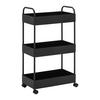 Regál na kolieskach SANDRO čierny - čierna, Modern, kov/plast (40/72/22cm) - P & B