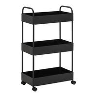 Regál na kolieskach SANDRO čierny - čierna, Modern, kov/plast (40/72/22cm) - P & B