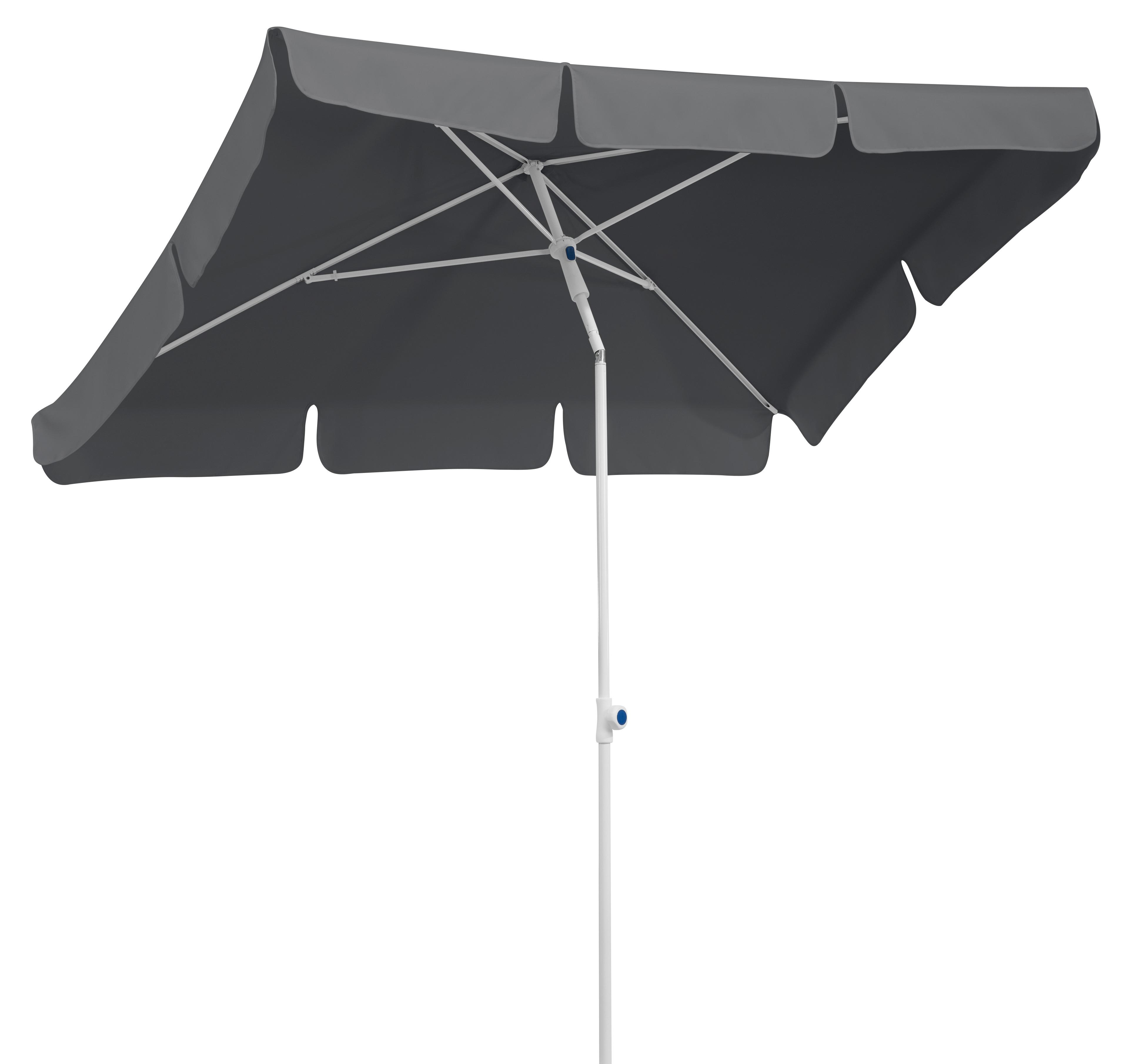 Sonnenschirm Ibiza BxHxT: 120x225x180 cm Anthrazit - Anthrazit/Weiß, Basics, Textil/Metall (120/225/180cm) - Schneider