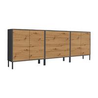 Sideboard Mailand5b:237cmeiche/Anthrazit - Anthrazit/Eiche Artisan, MODERN, Holzwerkstoff (237/86/33cm) - MID.YOU