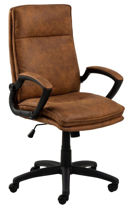 Bürostuhl Brad mit Armstützen Schwarz/Hellbraun Bis 110 Kg - Hellbraun/Schwarz, Trend, Kunststoff/Textil (67/115/69,5cm) - MID.YOU