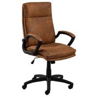 Bürostuhl Brad mit Armstützen Schwarz/Hellbraun Bis 110 Kg - Hellbraun/Schwarz, Trend, Kunststoff/Textil (67/115/69,5cm) - MID.YOU