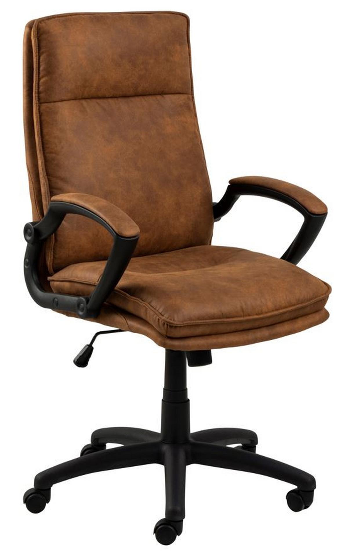 Bürostuhl Brad mit Armstützen Schwarz/Hellbraun Bis 110 Kg - Hellbraun/Schwarz, Trend, Kunststoff/Textil (67/115/69,5cm) - MID.YOU