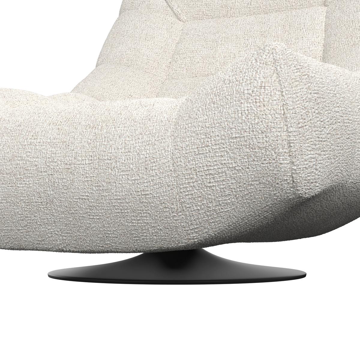 Relaxačné kreslo LORENA, svetlosivé buklé, max. 140 kg - čierna/svetlosivá, Modern, kov/textil (101/83/95cm) - Bessagi Home