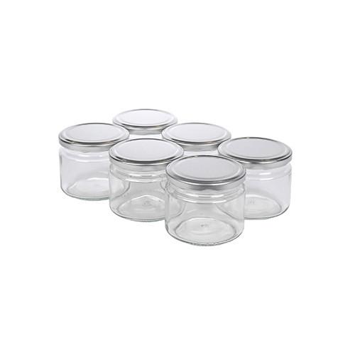Einmachgläser 6er-set Zora Je 330 Ml, Auslaufsicher - Klar/Rot, Basics, Glas/Metall (0,33l)