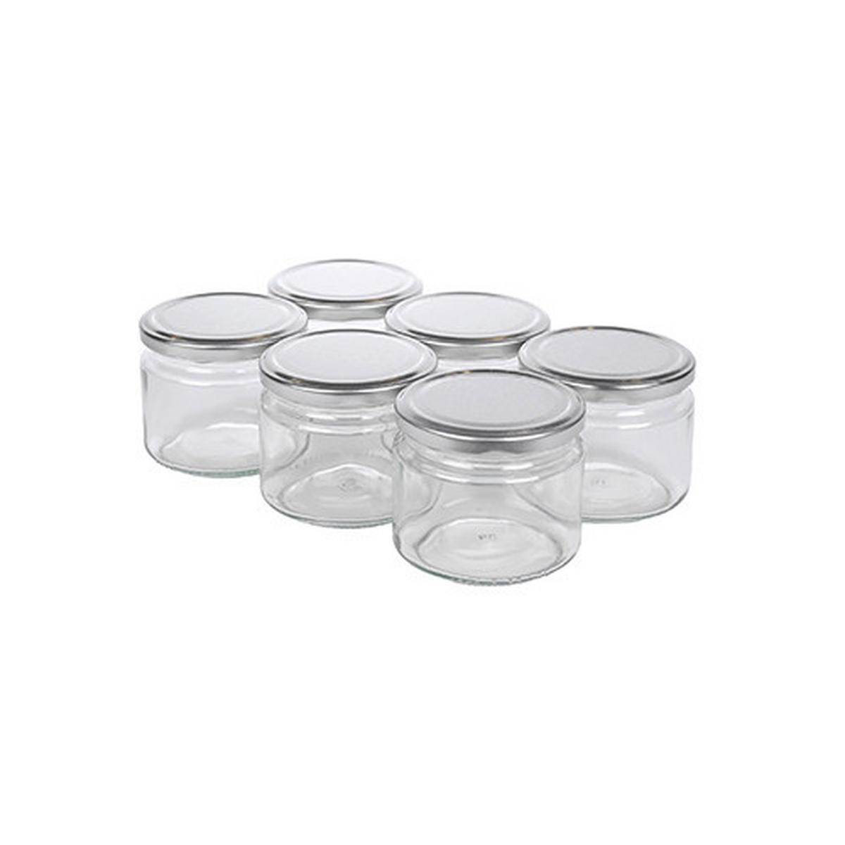 Einmachgläser 6er-set Zora Je 330 Ml, Auslaufsicher - Klar/Rot, Basics, Glas/Metall (0,33l)