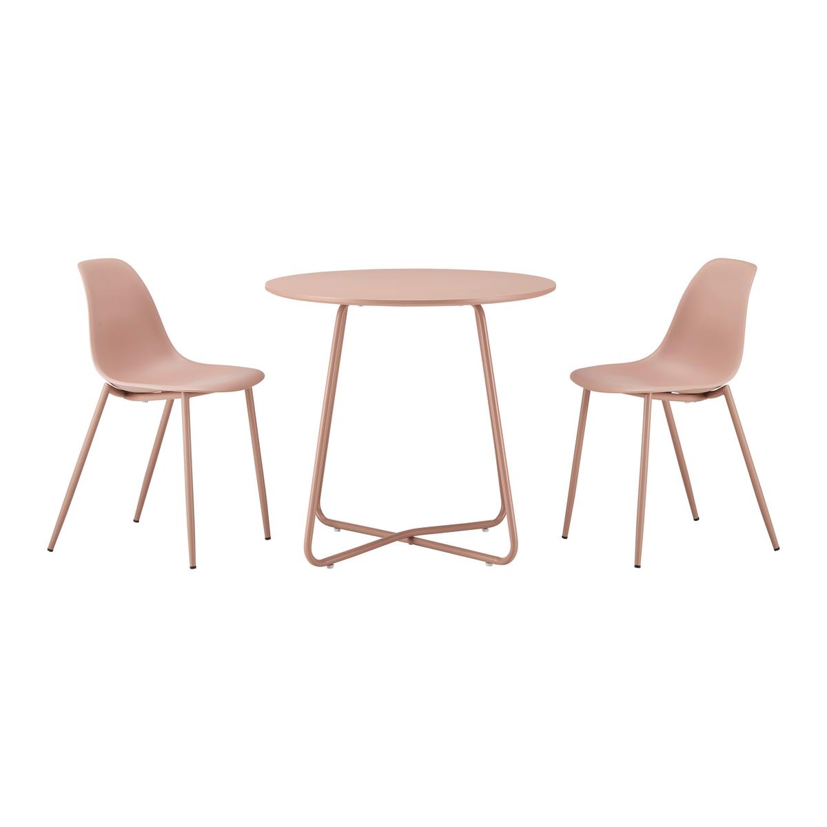 Dětská sedací souprava CASEY růžová - růžová, Moderní, kov/plast (60/56/60cm) - Bessagi Kids