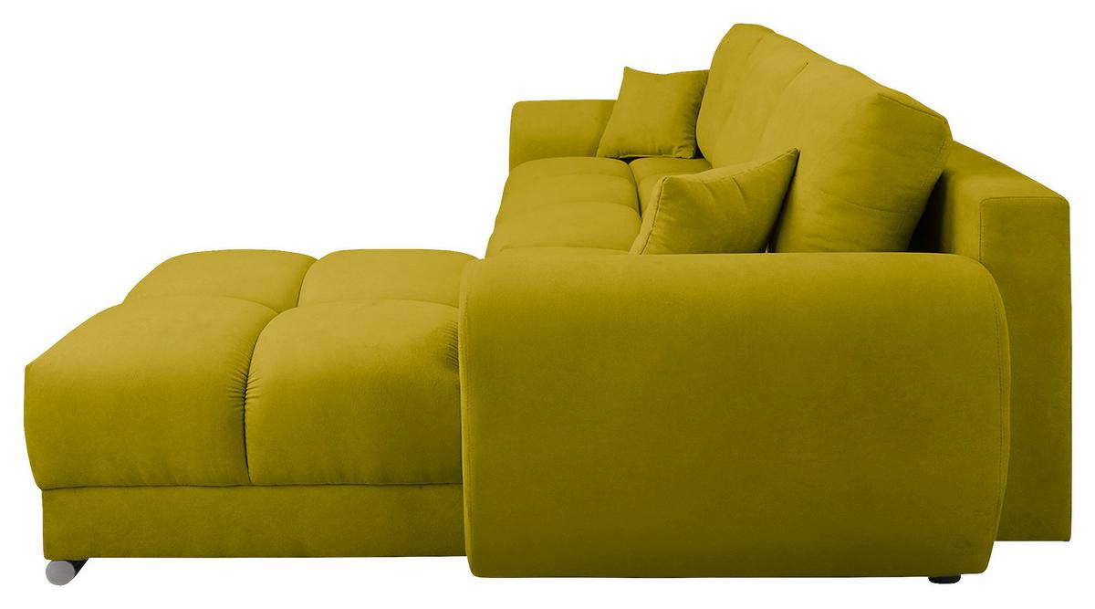 Ecksofa Azzuro Grün S: 256x175 Cm - Silberfarben/Grün, Design, Textil (256/175cm) - Livetastic