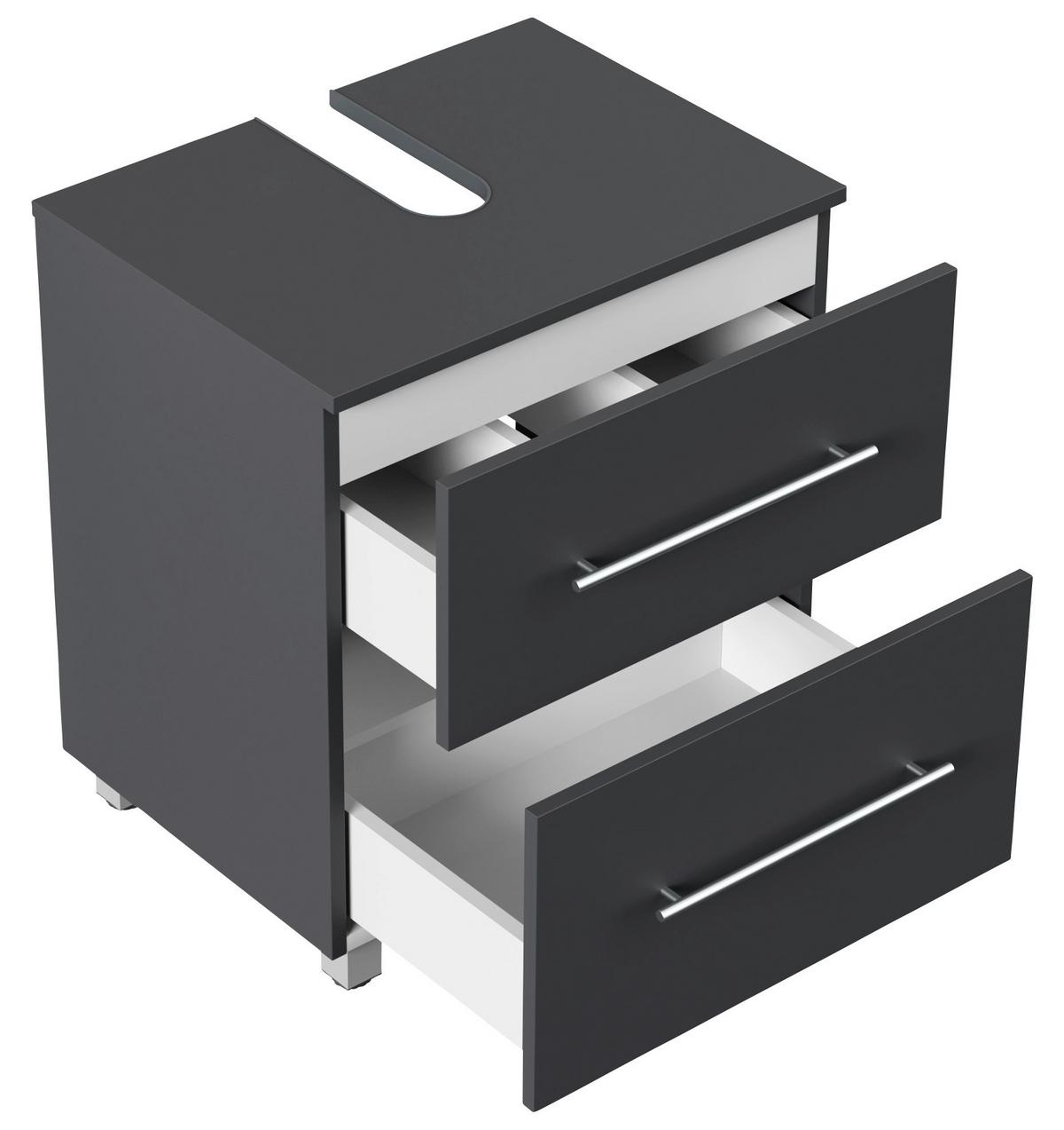 Waschbeckenunterschrank Mondial Graphitfarben B: 55 cm - Graphitfarben, MODERN, Holzwerkstoff (55/63/41,6cm) - MID.YOU