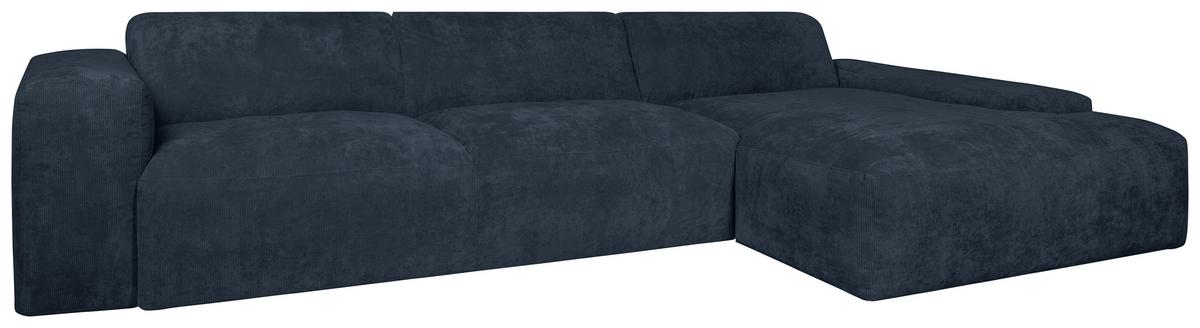 Ecksofa Hannah Blau 343x170 cm - Blau/Schwarz, Design, Textil (343/170cm) - MID.YOU