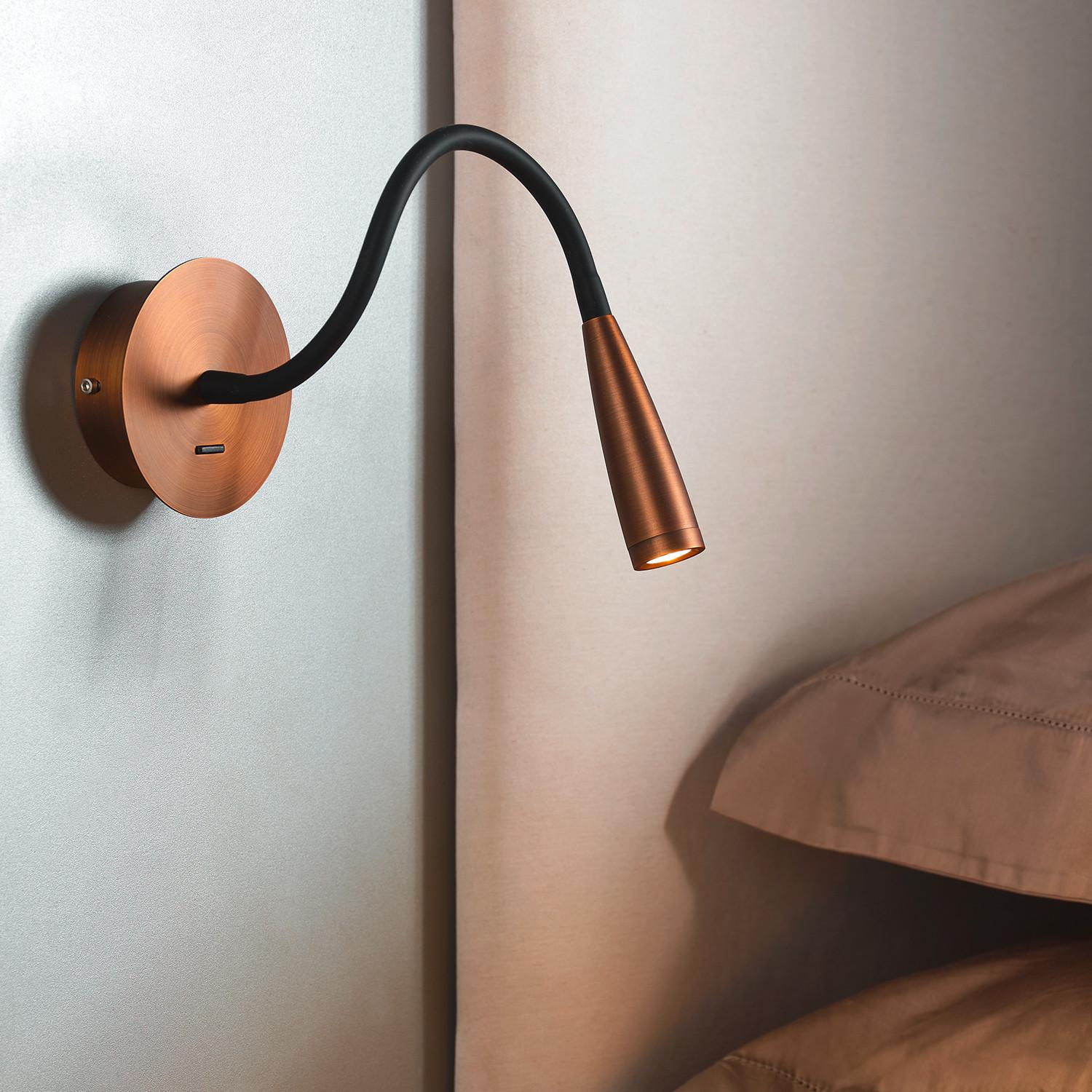 LED-Wandleuchte Nemes Bronzefarben L: 10 cm - Bronzefarben, Basics, Metall (10/10/15cm)