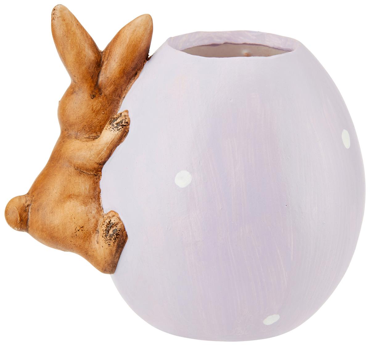 Dekofigur Hase H: 14 Cm Keramik Für In- & Outdoor - Braun/Weiß, KONVENTIONELL, Keramik (14/10/14cm) - Luca Bessoni