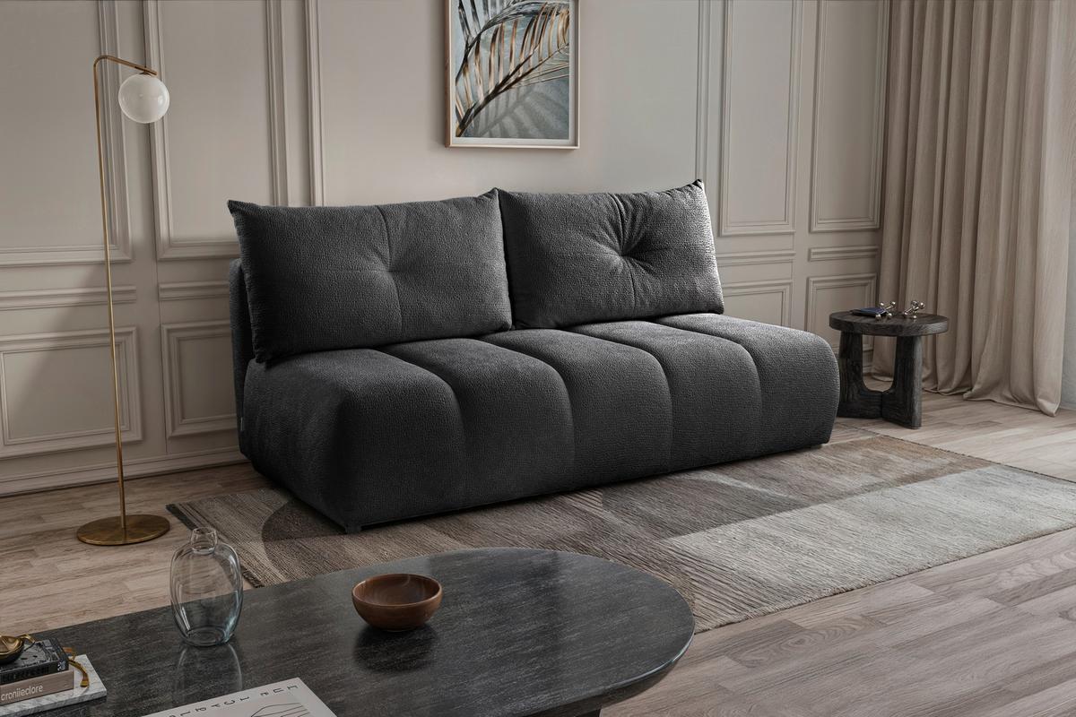Schlafsofa Milo, Schwarz B: 209 Cm - Creme/Schwarz, Design, Holz/Holzwerkstoff (209/100/103cm) - MID.YOU