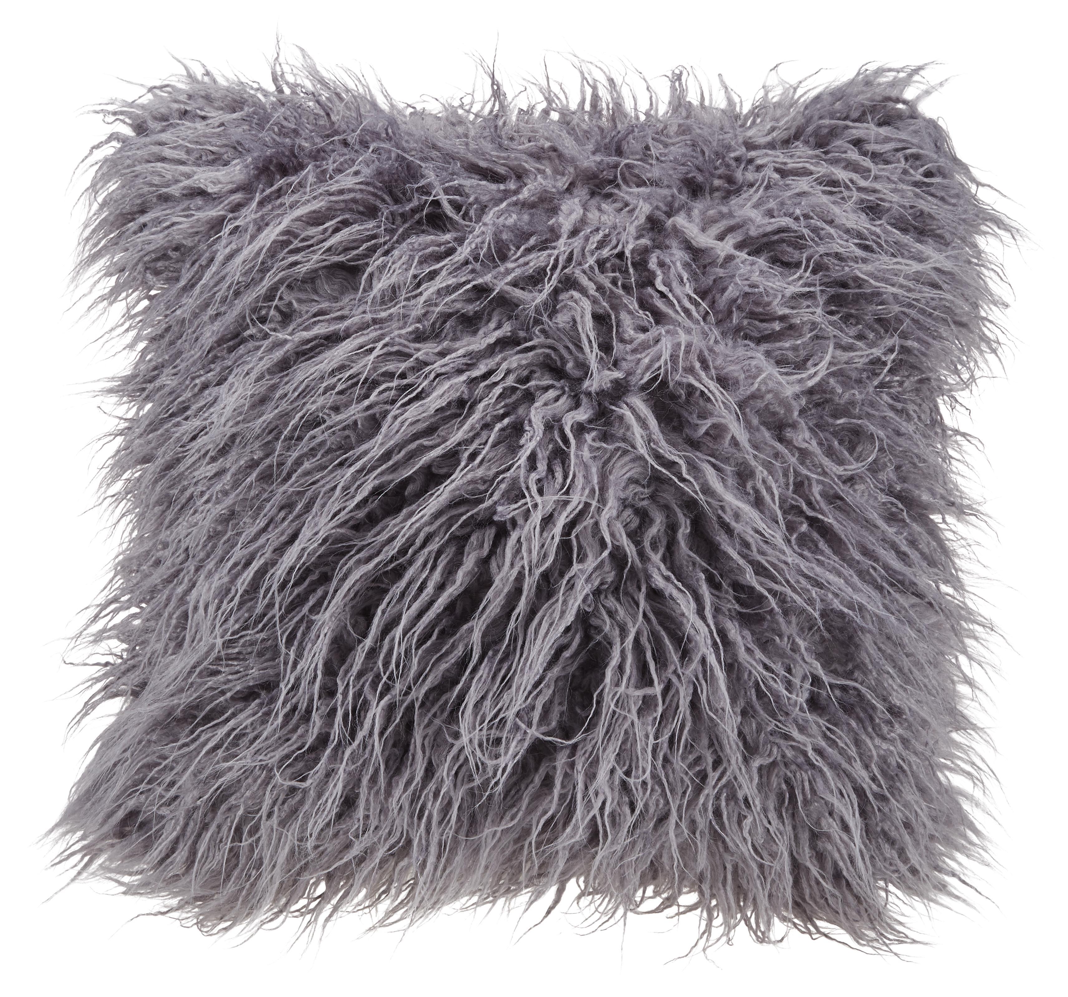 Zierkissen Hairy - Silberfarben, MODERN, Textil (50/50cm) - Luca Bessoni