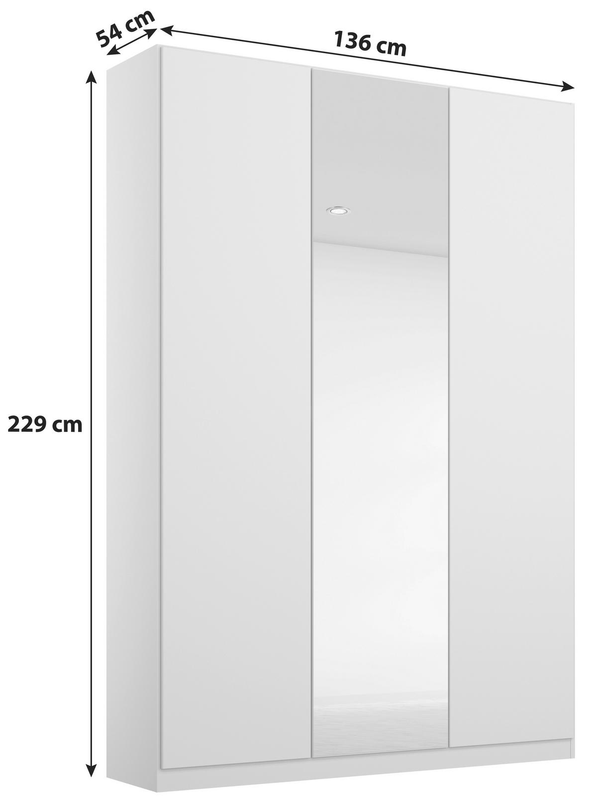 SKRIŇA S OTOČNÝMI DVERAMI ALABAMA - svetlosivá/strieborná, Modern, kompozitné drevo (136/229/54cm)