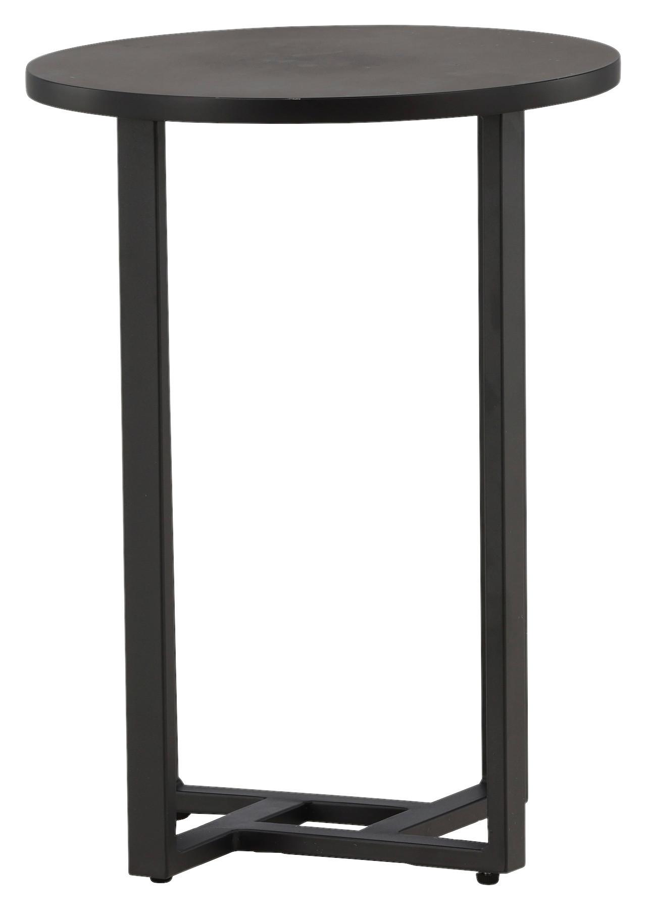 Couchtisch Lawton - Schwarz, Design, Holzwerkstoff/Metall (40/40/55cm) - Livetastic