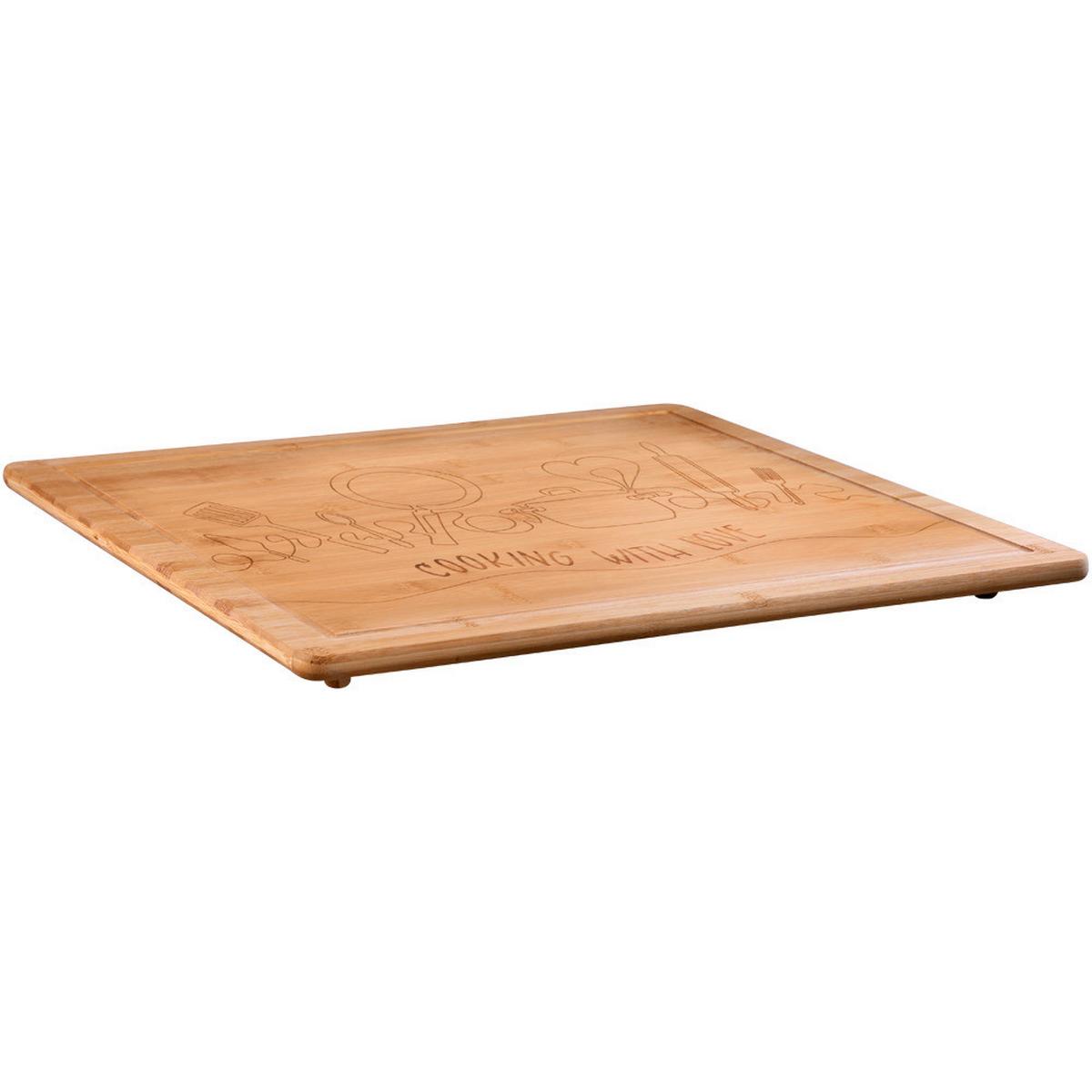 Herdabdeckplatte Bambus, BxHxT: 56x4x50 cm - Hellbraun, Basics, Holz (56/4/50cm) - Kesper
