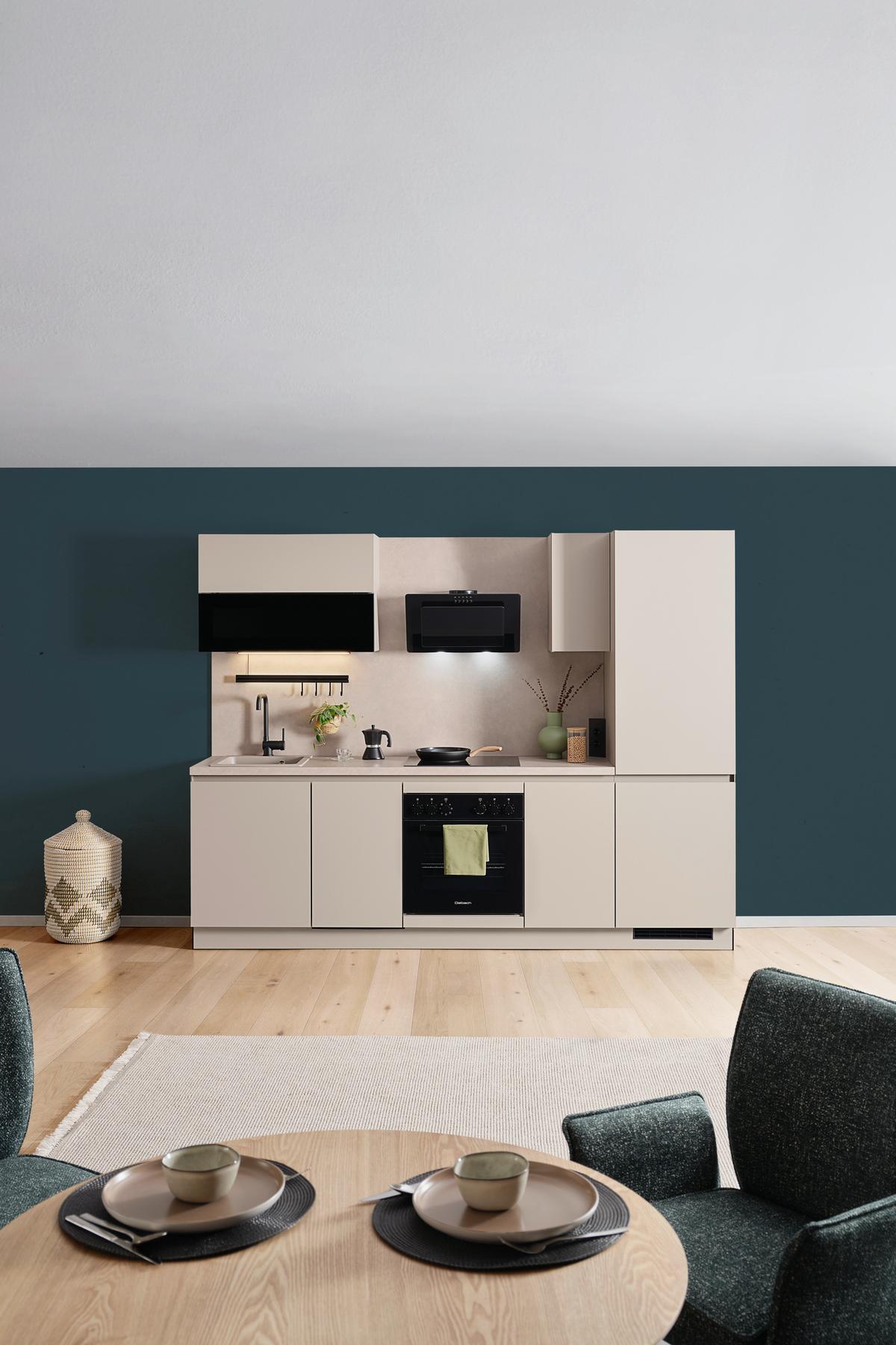 Küchenblock Win - Creme, MODERN, Holzwerkstoff (270cm) - Express-Kuechen