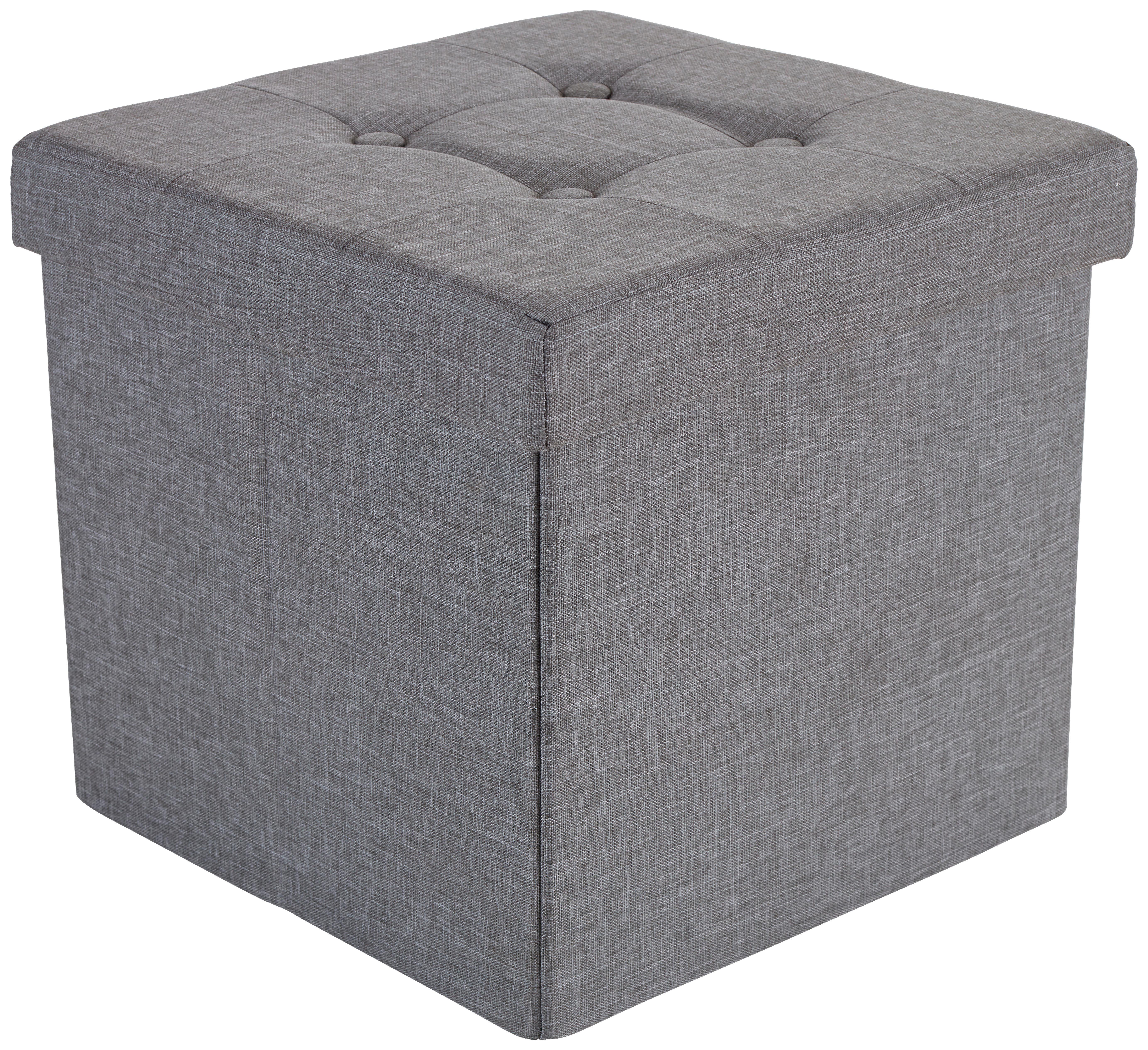 Skladací taburet Franz, sivý - sivá, Modern, kompozitné drevo/textil (38/38/38cm) - Based
