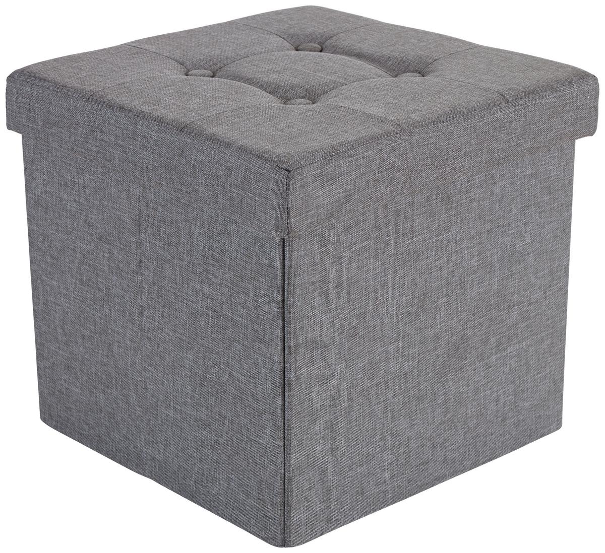 Skladací taburet Franz, sivý - sivá, Modern, kompozitné drevo/textil (38/38/38cm) - Based