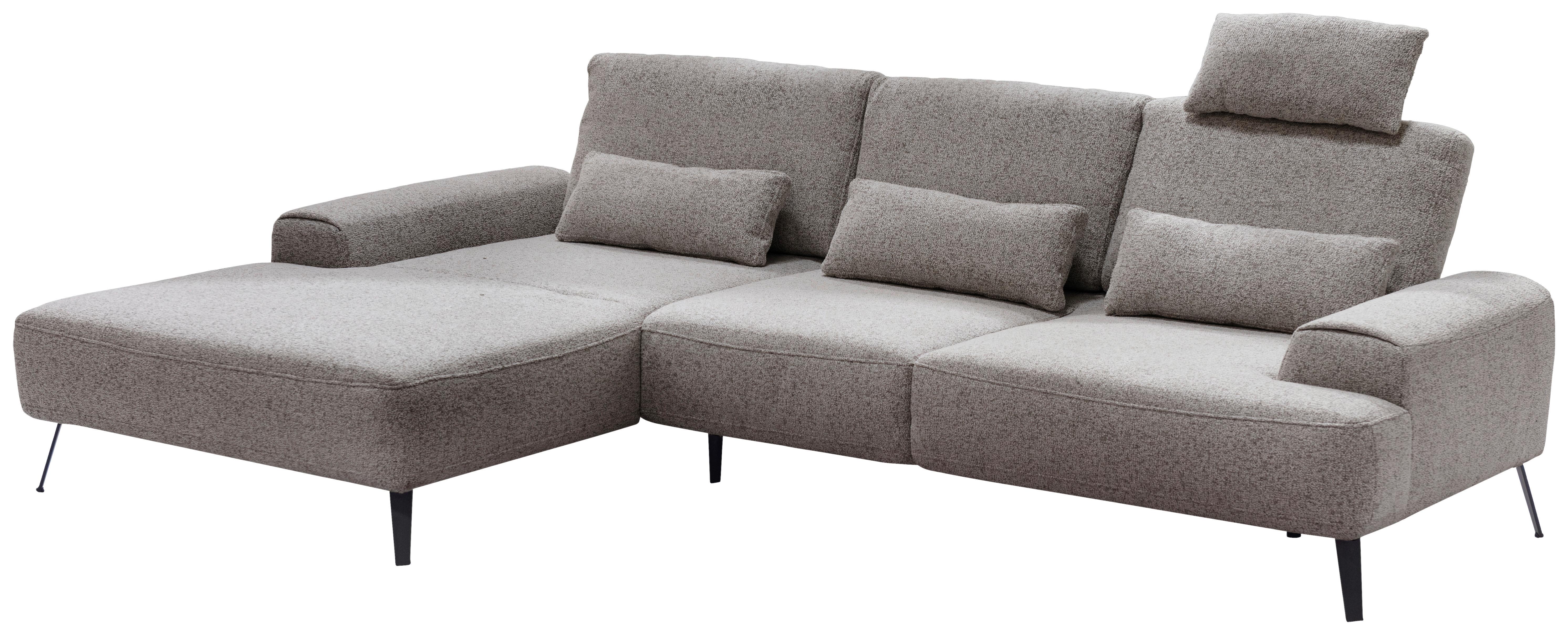 Ecksofa Astoria Graubraun S: 178x305cm - Graubraun/Schwarz, Design, Textil (178/305cm) - Livetastic