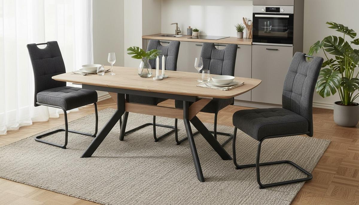 Schwingstuhl Vilnius Grau/Dunkelgrau B: 44 cm - Dunkelgrau/Grau, MODERN, Textil/Metall (44/95/61cm) - MID.YOU