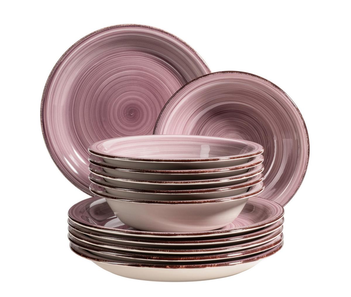 Tafelservice Lumaca Steingut 6 Personen Geschirr Set - Beere, Basics, Keramik - Mäser