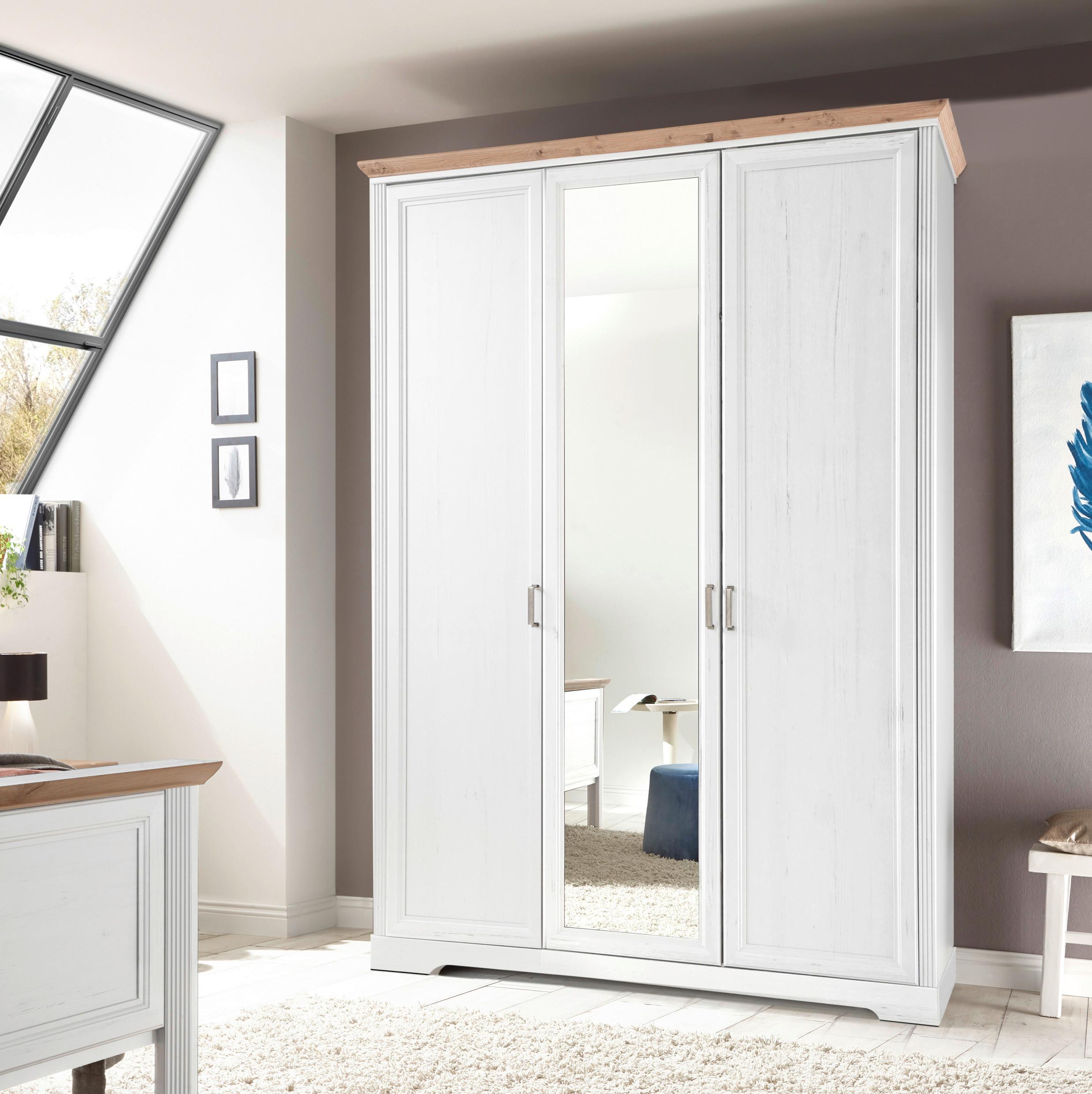 Drehtürschrank JASMIN II aus Dekor in Graphit/Eiche mit Spiegel Zimmer