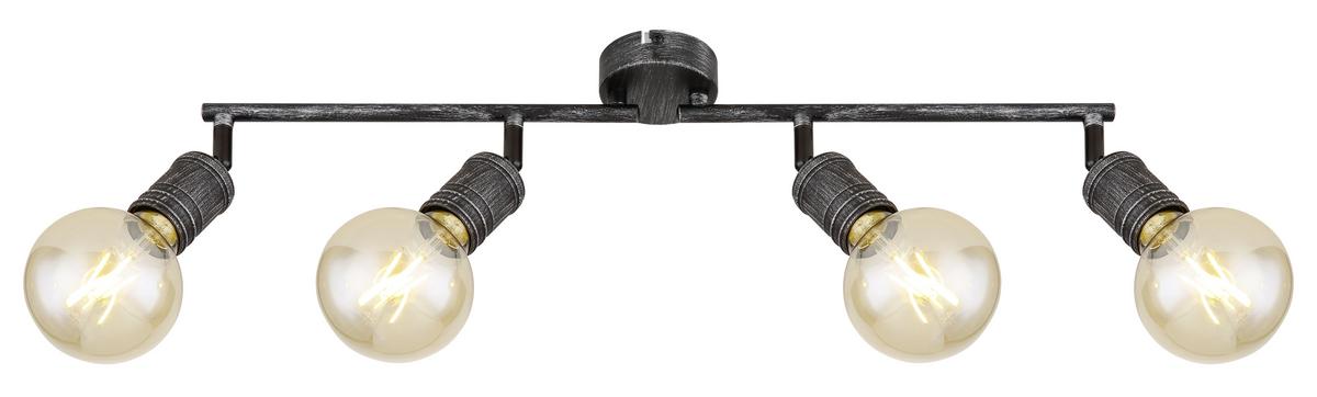 Strahler 4-Flammig verstellbar L: 60 cm - Nickelfarben, Basics, Metall (60/8/11cm) - Globo
