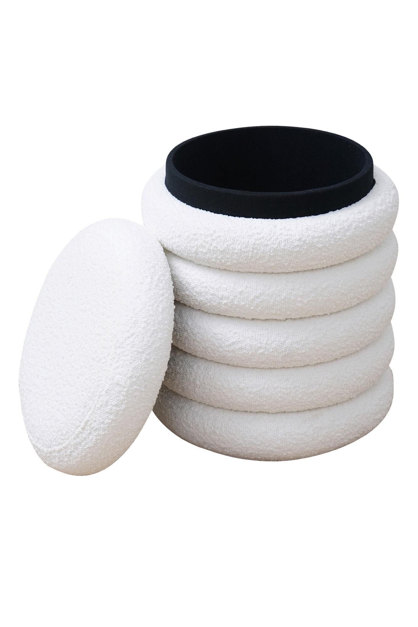 Hocker Weiß B: 38 Cm - Weiß, MODERN, Textil (38/45/38cm) - Livetastic