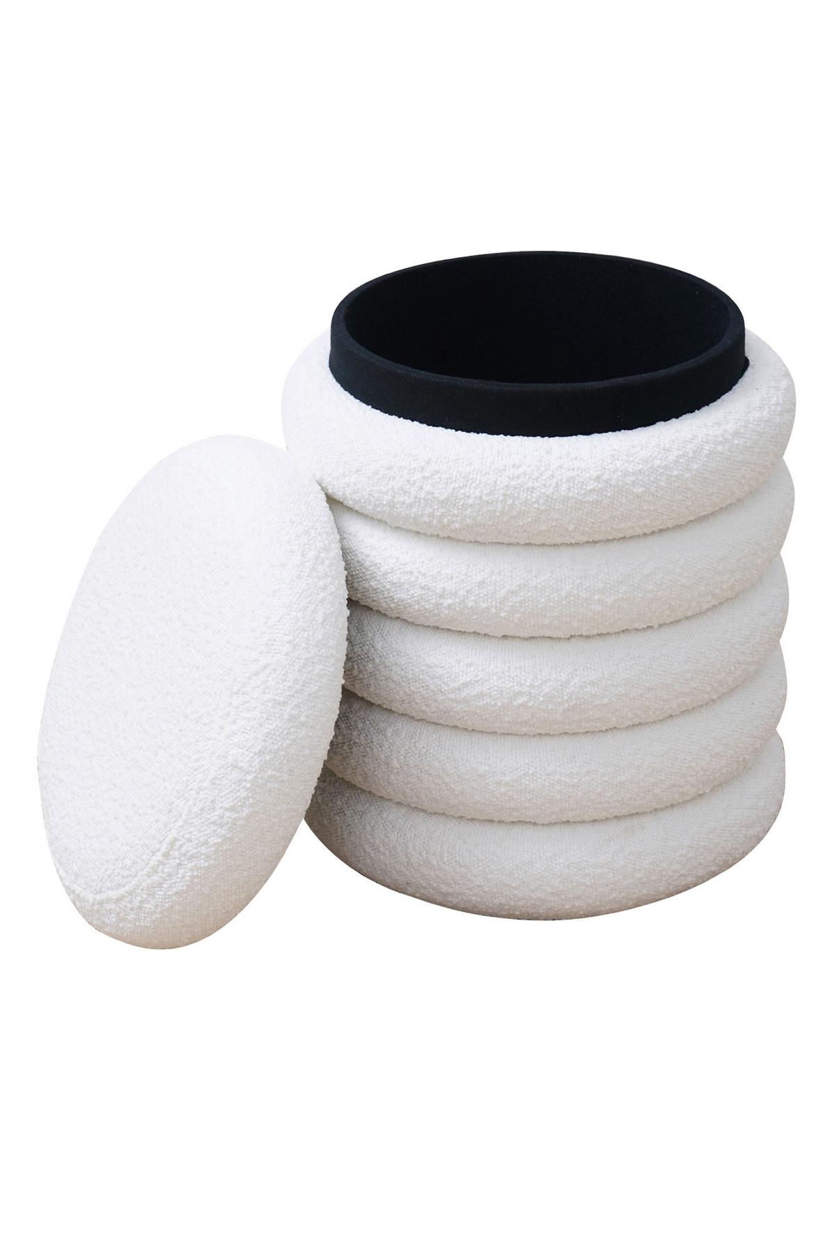 Hocker Weiß B: 38 Cm - Weiß, MODERN, Textil (38/45/38cm) - Livetastic