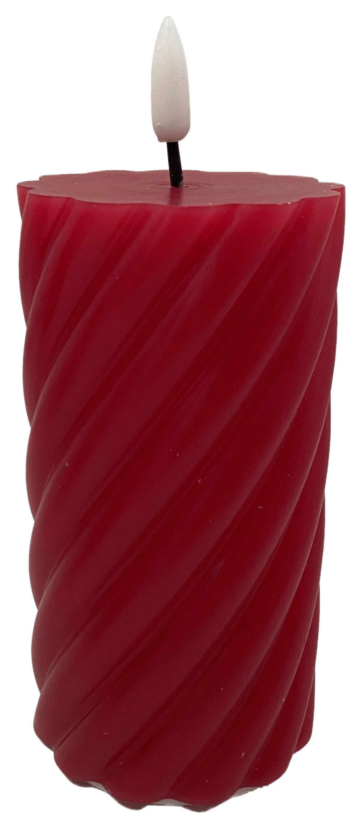 LED svíčka TWIST - bílá/černá, Konvenční, plast/přírodní materiály (7/13cm) - Modern Living