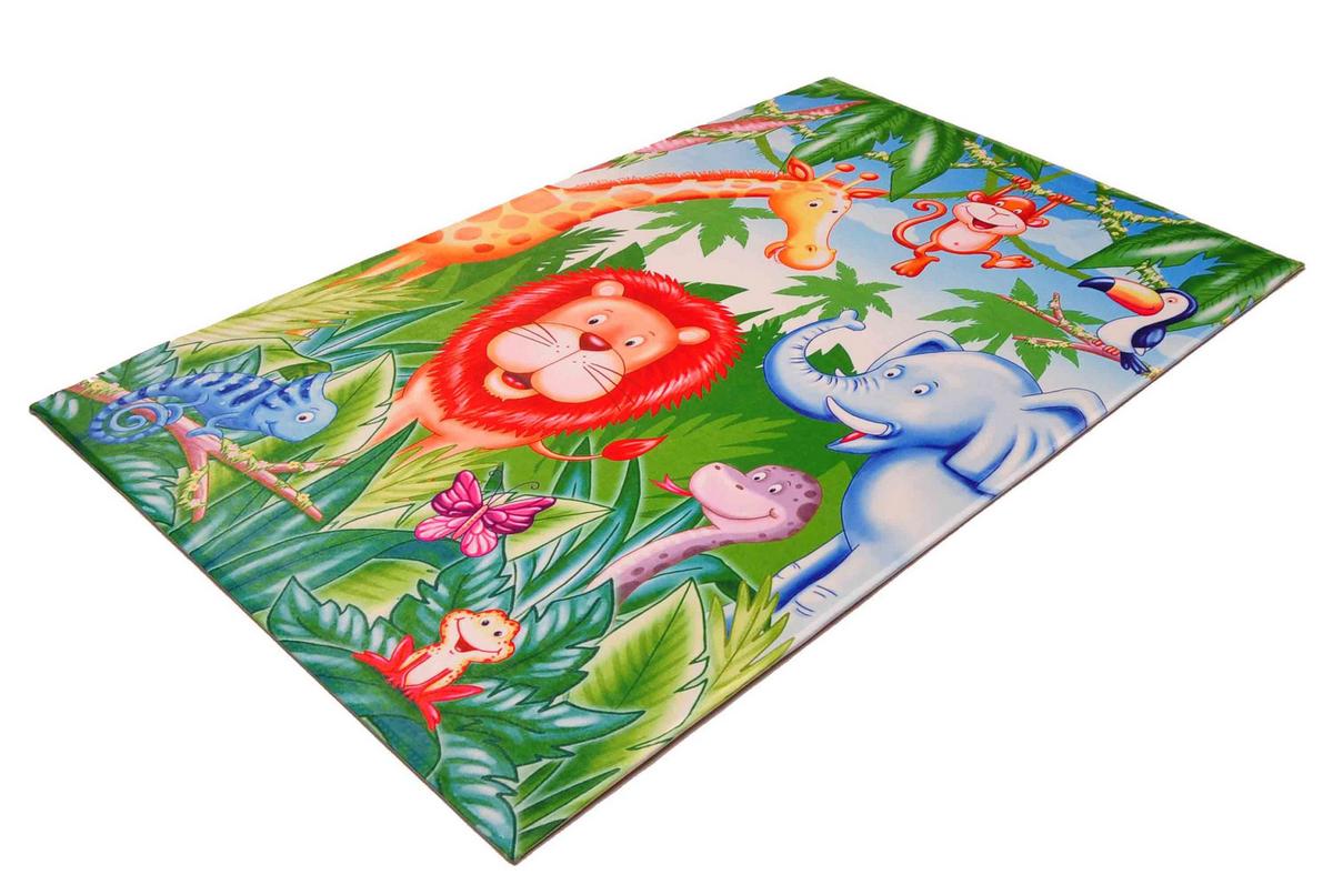Kinderteppich Tiere Grün Lovely Kids 100x160 Cm - Grün, Trend, Textil (100/160cm)