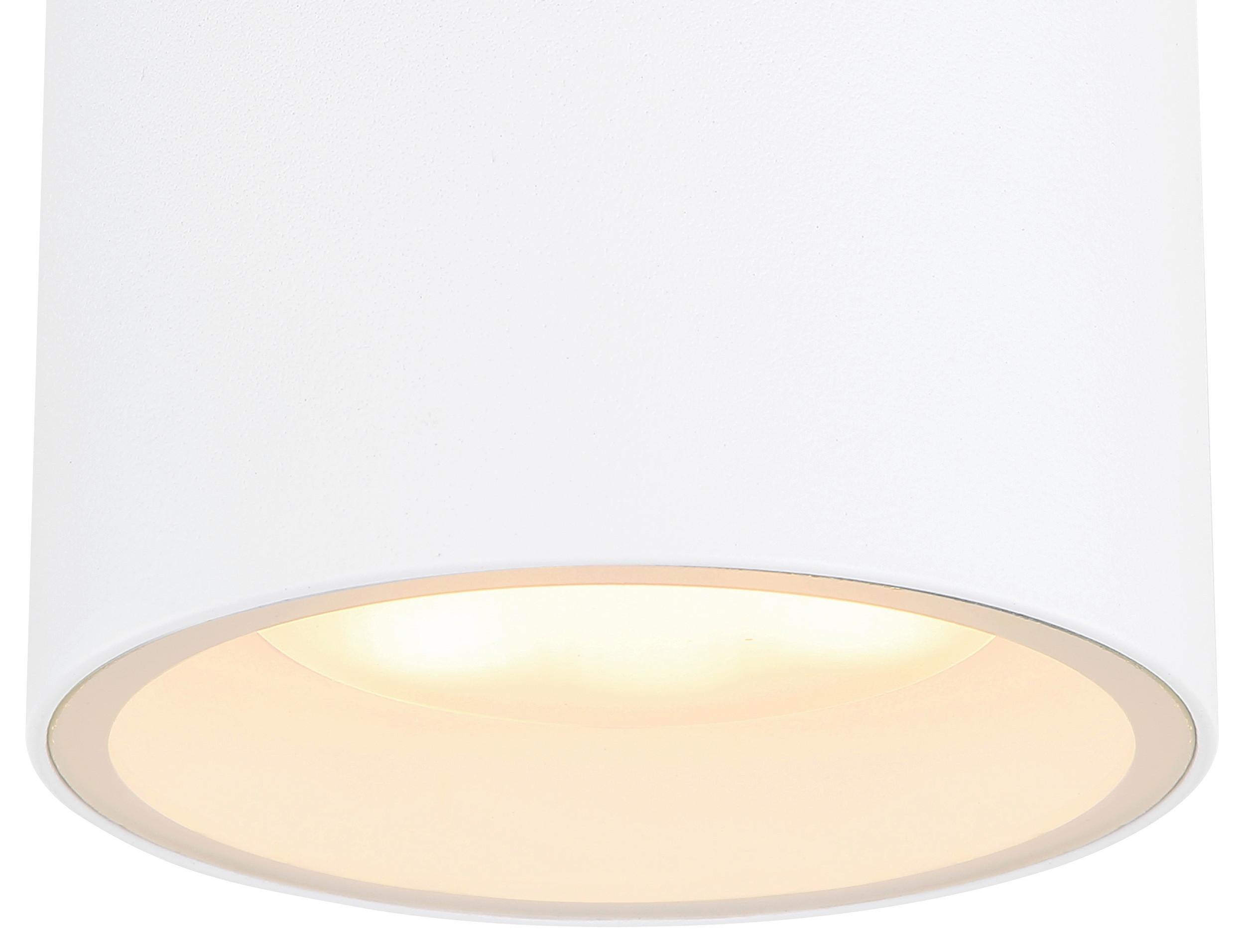 Led Außenleuchte Alcala 11 Watt Aluminium, Deckenmontage - Klar/Weiß, Basics, Glas/Metall (10,8/9,6cm) - Globo