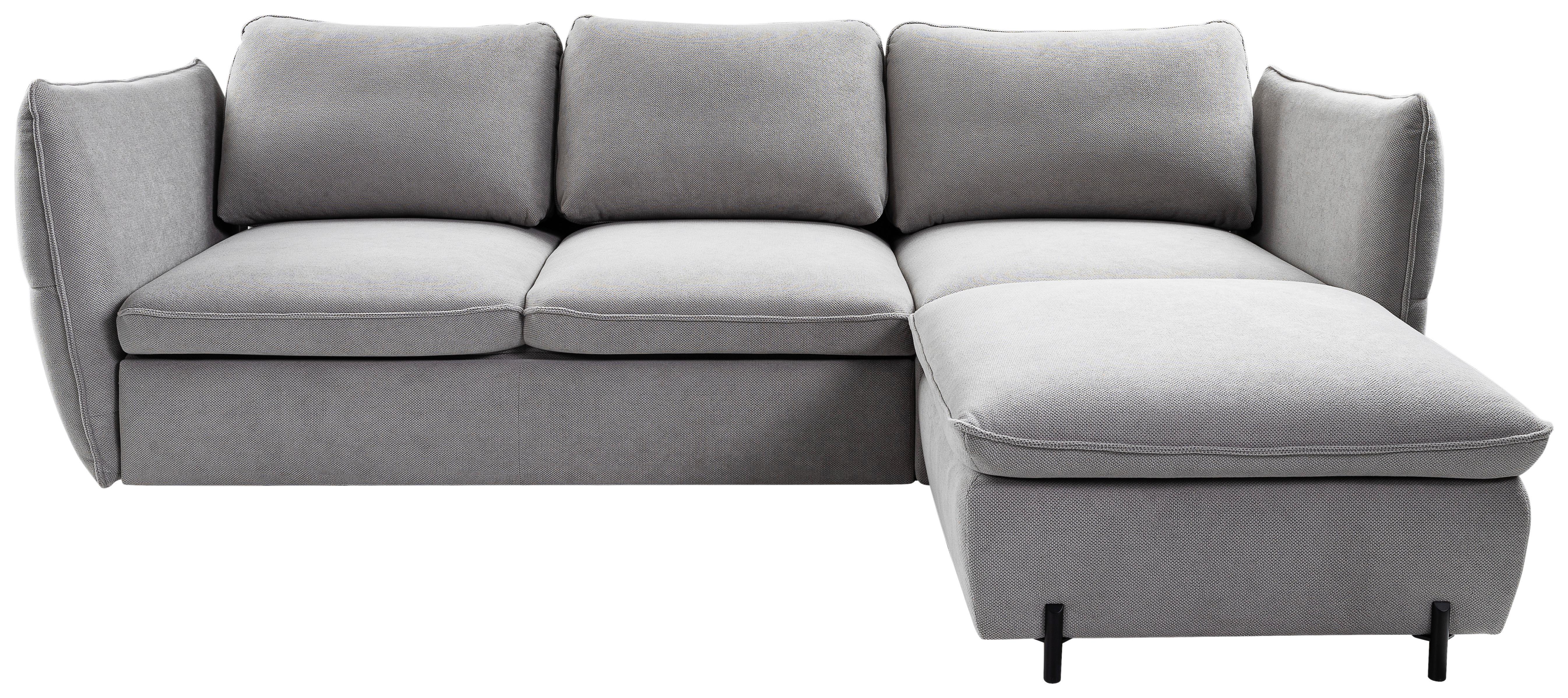 Ecksofa Baloo, Grau S: 262x178 cm - Schwarz/Grau, MODERN, Textil (262/178cm) - MID.YOU