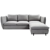 Ecksofa Baloo, Grau S: 262x178 cm - Schwarz/Grau, MODERN, Textil (262/178cm) - MID.YOU