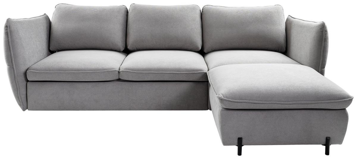 Ecksofa Baloo, Grau S: 262x178 cm - Schwarz/Grau, MODERN, Textil (262/178cm) - MID.YOU