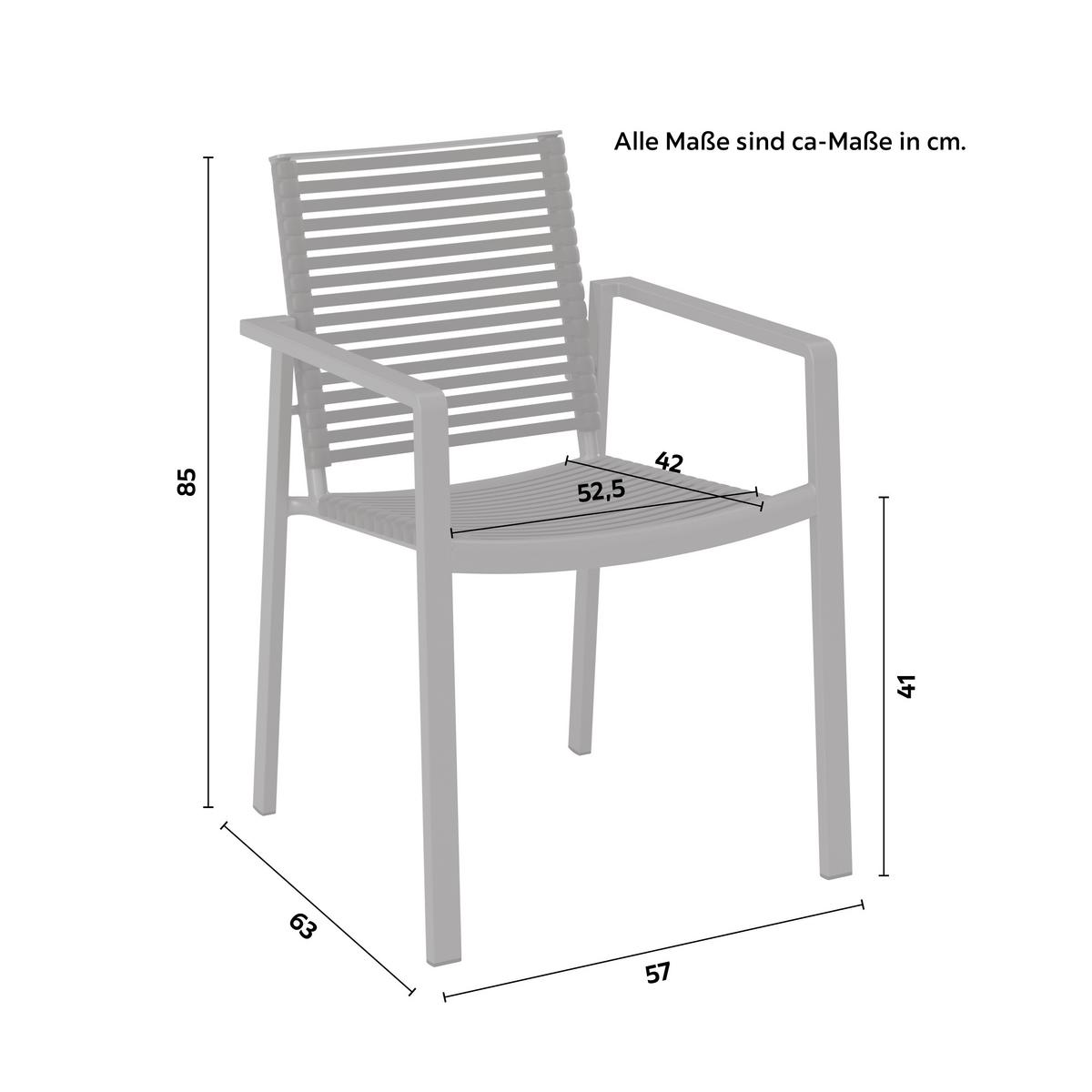 ZAHRADNÍ ŽIDLE CANCUN - antracitová, Moderní, kov/plast (57/85/63cm) - Mömax