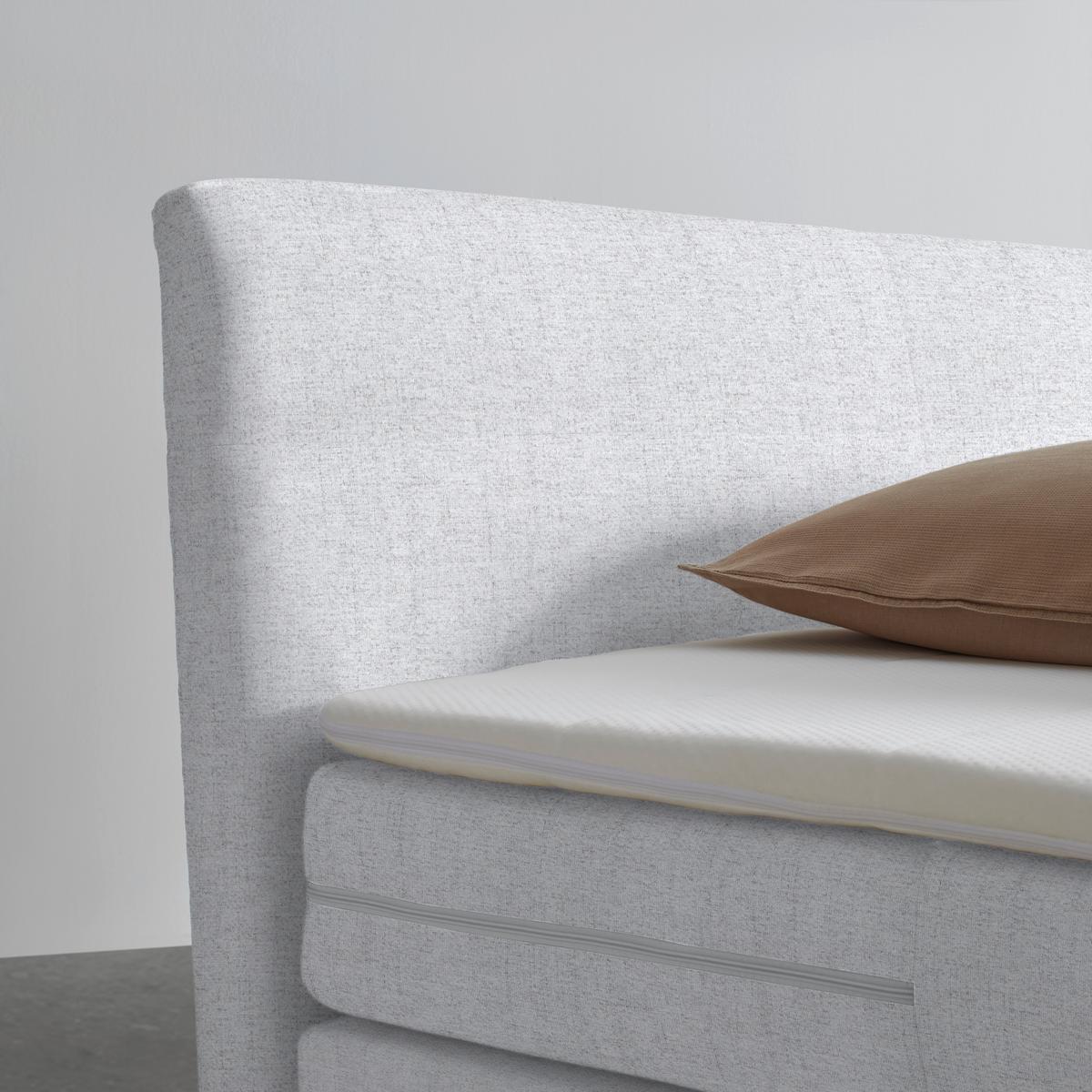 Boxspringová postel BARI 140/200, světle šedá - černá/světle šedá, Konvenční, kov/textil (140/200cm) - Mömax