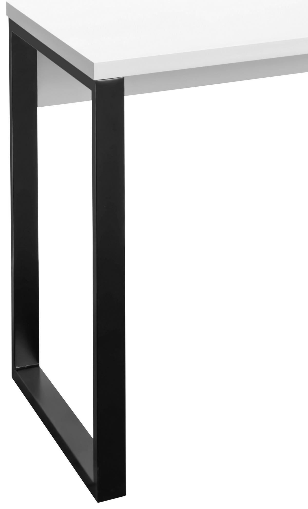 Schreibtisch Pluto Schwarz/Weiß L: 140 cm - Schwarz/Weiß, MODERN, Holzwerkstoff/Metall (140/59/76cm) - Livetastic