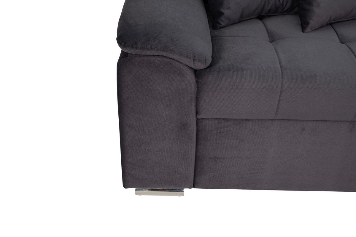 Ecksofa Bali Grau, 208x120cm - Grau, Trend, Textil (257/167cm) - Livetastic