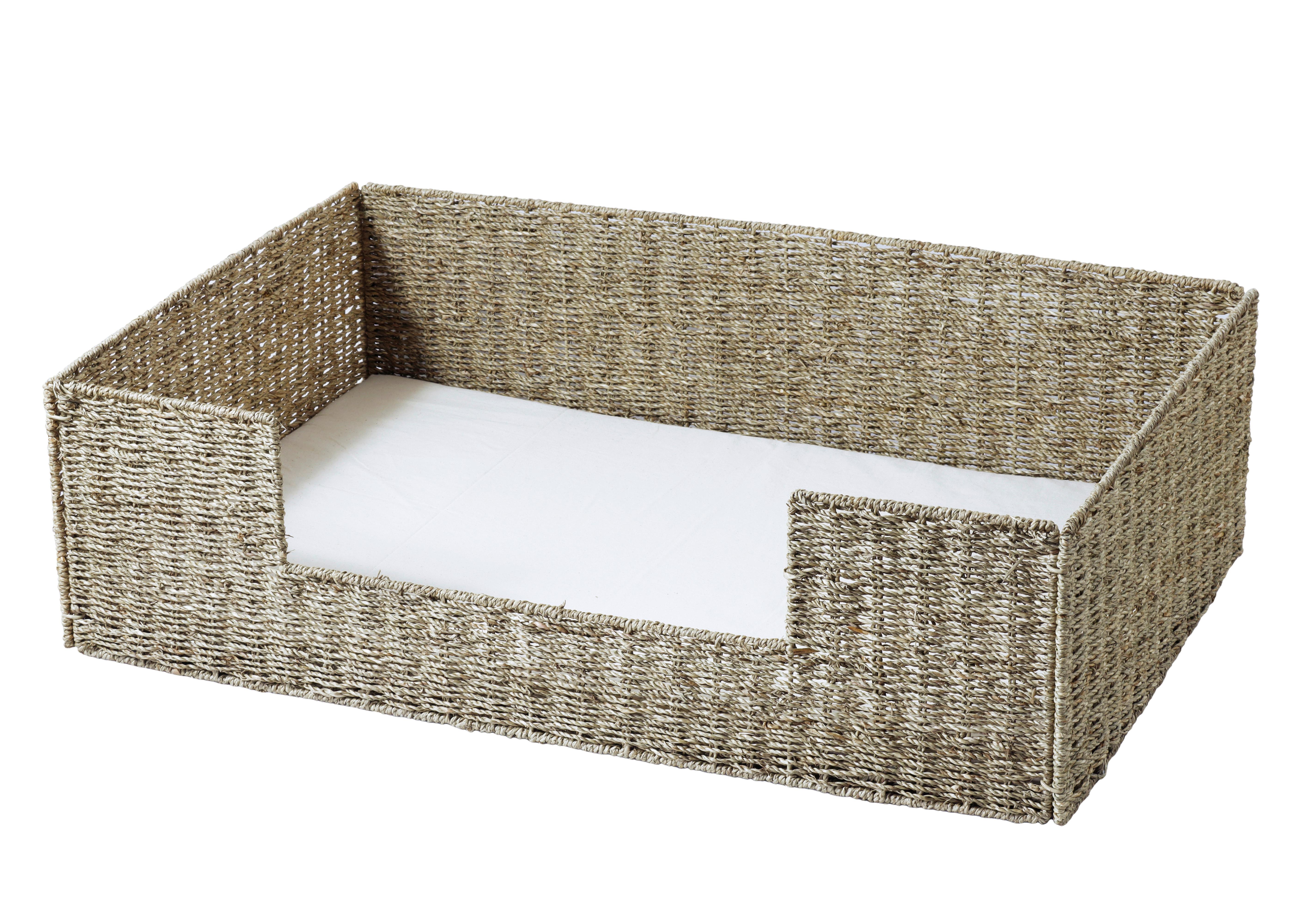 Tierkorb Naturfarben/Weiß L: 88 cm - Naturfarben/Weiß, KONVENTIONELL, Naturmaterialien (88/57/25cm)