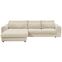 Ecksofa Barura 2s. Urc Creme S: 194/333 Cm - Creme/Schwarz, KONVENTIONELL, Holzwerkstoff/Textil (194/333cm) - MID.YOU